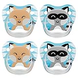 Dr. Brown's Classic Pacifier, 0-6m, Animal Faces Blue, 4 Count