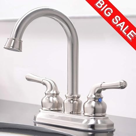 Grifos Para Baño De Fregaderos Modernos Lavamanos Níquel Cepillado Dos