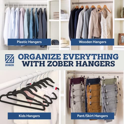 Zober Wooden Hangers 20 Pack Non Slip Wood Clothes Hanger for Suits