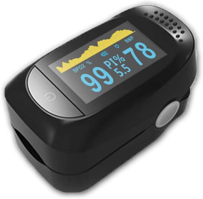 XKRSBS Oxygen Meter Small Pulse Pulse Meter for Household LED Display [Easy Check Pulse with Finger, Oxygen Saturation Concentration, Blood Circulation],Black