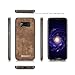 KONKY Magnetic Wallet Case Suit for Galaxy S8 Brown