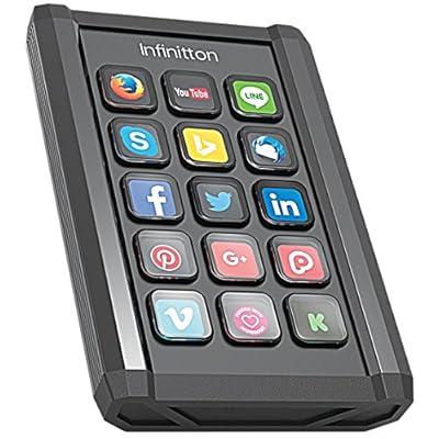Infinitton Smart Programmable Keypad - Speed up Your Workflow Customizable Keys Featuring Full Color Backlit LCD Windows Mac