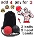 MADWORKOUT Speed Boxing Ball Reflex Fight Ball with Headband Training Reaction Ball on String Punching Focus Punch Head Band Cap Hat Kit Set Bundle Adult Kids (2 PACK)