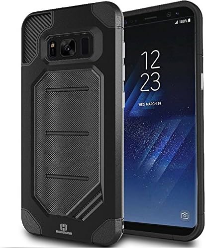 Hongruna Galaxy S8 Plus Case Heavy Duty Shockproof Protective Hybrid Dual Layer Case For Samsung Galaxy S8 + Plus - (Black)