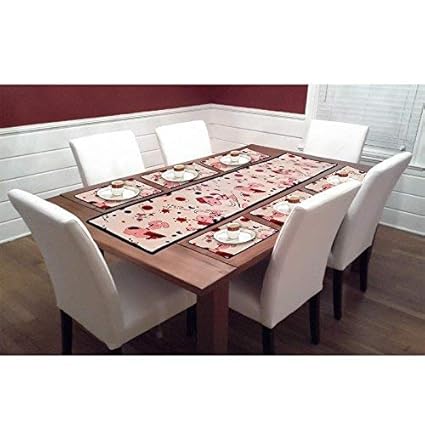 Reliable Trends Table Runner with Placemats for 6 Seater Dining Table (Cartoon)