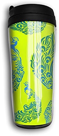 Jfdb Travel Mugs Unicorn Peacock Vacuum Cold Sports Travel Mugs Drink Cups Water Bottles Insulated Tumbler 12 OZ