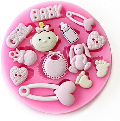 Baby Shower - Baby GIRL - Party 3D Silicone Mould Fondant Cake Decorating Topper
