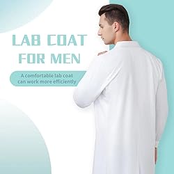 xizonyu Professional Lab Coat for Men，White long