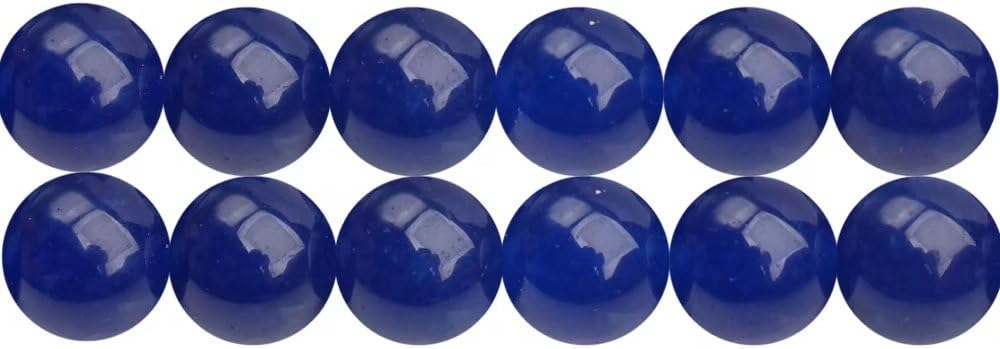 Dark Blue Chalcedony Beads in Bulk Supplies for DIY Necklace Bracelet Earrings Jewelry Making One Strand 15 Inch 6mm Beads APX 60 Pcs