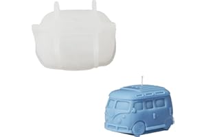 Boowan Nicole Kombi Camper Van Silicone Candle Mold for DIY Vintage Mini Bus Candle Making Supplies Mould Home Decoration