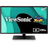 ViewSonic VX4381-4K 43 Inch Ultra HD MVA 4K Monitor Widescreen with HDR10 Support, Eye Care, HDMI, USB, DisplayPort for Home 