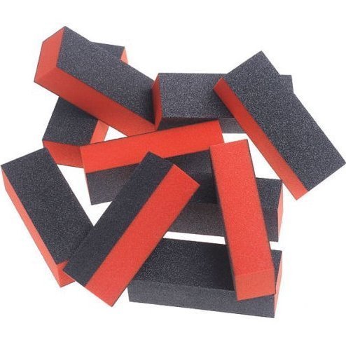 GBSTORE 10PC Nail Art Care Buffer Buffing Sanding Block Files 4 Way Polish Block Nail Files Art Pedicure Manicure Tips(Black Red)
