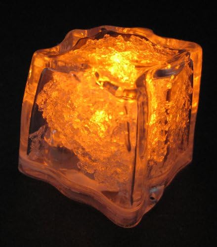 Set of 10 Orange Litecubes Brand 3 Mode Light up LED Ice Cubes