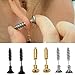 yueton 3 Pair Men Unisex Stainless Steel Piercing Cross Screws Ear Stud Earrings
