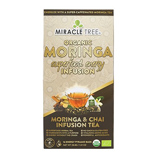 Miracle Tree's Energizing Moringa Infusion - Chai | Super Caffeinated Blend | Healthy Coffee Alternative, Perfect for Focus | Organic Certified & Non-GMO | 16 Pyramid Sachets - Thumbnail 7