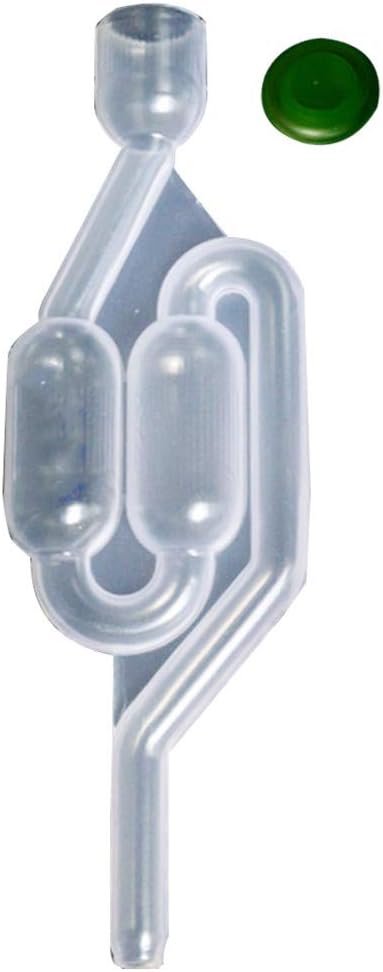 zhiwenCZW Airlock for Fermentation Twin Bubble S Type Stopper Bubble Airlock Twin Bubble Airlock for Wine Making and Beer Making