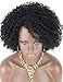 Kalyss Short Big Afro Kinky Curly Wigs for Women Premium Synthetic Hair Wigs with Hair Bangs 150% Density Bouncy and Full Natural Looking Hair Replacement Wig