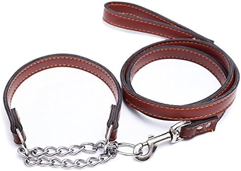 3.9ft Long Dog Leash Perfect made with PU Leather Handle for Large Size Dogs Pets Leash Adjustable and Safety Collar