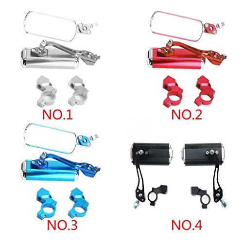 Egal 1 Pair Bicycle Rearview Mirror Aluminum Alloy Mountain Bike Motorcycle Rotate Reflective Handlebar Rear View Mirror white - Thumbnail 2