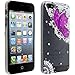Leegoal Shell Transparent Rhinestone Dragonfly Girl Case for Apple Iphone5/5s