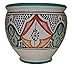 Flower Pot Moroccan Spanish Garden Drain Hole Ceramic Planter Handmade Multicolored
