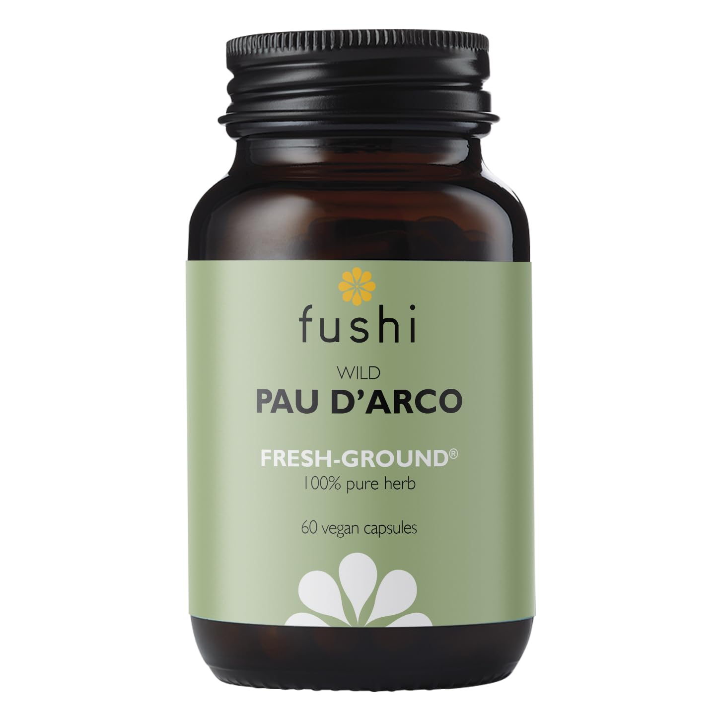 Fushi Organic Pau d’Arco (Handroanthus impetiginosus) Capsules, 60 Caps | Fresh-Ground Whole Food | Rich in Selenium, Iron, Calcium, Sodium & Vitamins | Vegan & Ethical | Made in the UK 60 Count (Pack of 1)