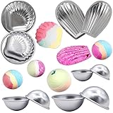MelonBoat Metal Bath Bomb Molds Fizzies Set of 5, 4 Shell Shape, 6 Hemispheres (2-3/8