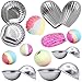 MelonBoat Metal Bath Bomb Molds Fizzies Set of 5, 4 Shell Shape, 6 Hemispheres (2-3/8
