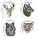 13pcs Assorted Lion Tiger Leopard Wolf Deer Eagle Embroidered Safri Animal Patches Sew Iron on Applique Badge (Assorted)
