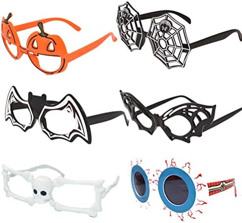 Sanwer ハロウィン面白いメガネ ハロウィン 眼鏡 メガネ 仮面舞踏会パーティー 面白いメガネ おもちゃ 玩具 面白い 可愛い 手作り 仮装 コスプレ パーティー用 変装 パーティー コスプレ仮装 道具 クリエイティブ 子供 学園祭 6個セット ファンシードレス 装飾的 ギフト