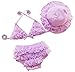 Bywen Girls Swimwear Bikini with Hat Set of 3