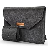 HOMIEE 15 Inch Felt Laptop Sleeve Case for 2019 MacBook Pro 16 Inch, 15 Inch MacBook Pro A1990 A1707 A1398 A1417, Dell XPS 15, Dell Inspiron 7000 Pro 15.6, HP Envy X360 and Pavilion 15, Dark Gray