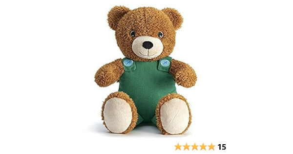 Plush Stuffed Animal Toy Green Overalls 