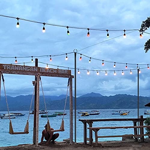 LISM Outdoor String Light Poles, 9 FT Stainless Steel Strong Wind