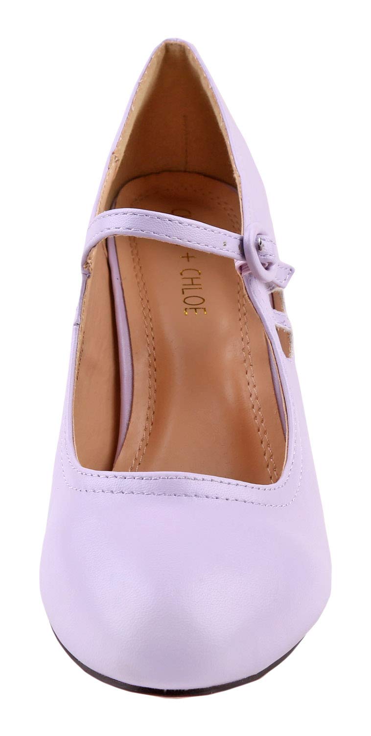 Chase & Chloe Womens Kimmy Regular 21 Sandal Shoes Lavender 7 - Image 4