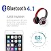 Wireless Bluetooth Headsets, Bodecin Skin Friendly Leather 3D Over-ear Stereo Sound Sport Bluetooth 4.1 Headphones for iPhone/iPad/Android Build in Mic Support TF Card(Psychedelic Red)