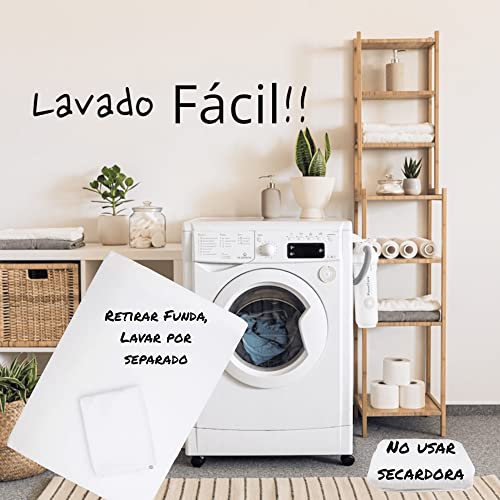 CARY | Colchón para Cuna Viajera 60 x 90 cm Grosor de 4 centímetros, Densidad Media con Funda Protectora Afelpada, Impermeable y Absorbente Tipo Microfibra, Blanco
