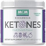 MCM Nutrition - Exogenous Ketones Supplement & BHB - Caffeine Free and Suppresses Appetite - Instant Keto Mix That Puts You into Ketosis Quick & Helps with The Keto Flu (Fruit Punch - 15 Servings)