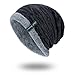 Sinma Unisex Winter Warm Thick Knit Beanie Cap Casual Hedging Head Hat (Black)