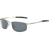 ZHILE Polarized Sunglasses for Men, 8-base Curve Wrap Metal Frame for Fishing Sporting Driving with Sunglasses Case