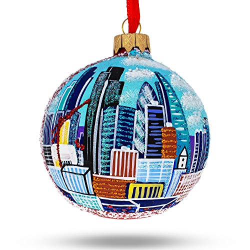 Bestpysanky London City Great Britain Glass Ball Christmas Ornament 325 Inches