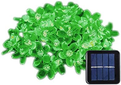SUSUN Cherry Blossom Solar String Lights,21ft 50 LED Christmas Lights for Gardens, Lawn, Patio, Christmas Trees, Weddings, Parties,Indoor ,Outdoor and Holiday Decor-Green