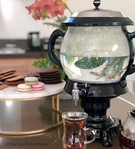 The ORIGINAL RAYA Glass Electric Samovar & Modern Tea Maker, Black| 4.5 Ltr/155 oz | Persian Samovar |Russian Samovar | Turkish Samovar - Thumbnail 2