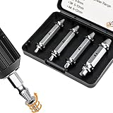Damaged Screw Remover Set-Extractor Set by Hoohome-Speed Out Remove Stripped or Damaged Screws - Set of 4 Stripped Screw Removers.Made From H.S.S. 4341#, the Hardness Is 62-63hrc
