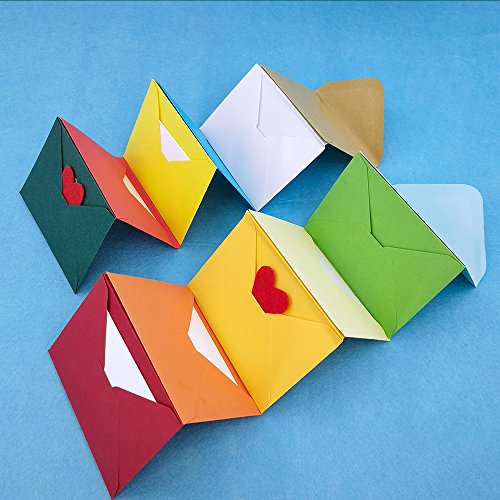 Supla 140 Pcs Mini Envelopes 14 Colors Gift Card Envelopes 4" x 2.7" Pocket Envelope Business Card Envelopes Valentine's Day Assortment Little Envelopes Love Notes