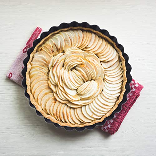 5 Inch Tart Pie Quiche Pans, Mini Tart Pans with Non Stick Removable Bottom(Round/Pack of 4)