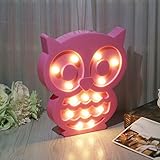 SYlive Novelty LED 3D Owl Lamp, Kids Night Light Decoration, Children's Room Bedside for Girls Wall Decor Halloween Christmas