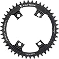 Wolf Tooth Drop-Stop Chainrings for Assymetric 4x110mm BCD for Shimano Road Cranksets (Black, 48t)