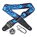 Kmise MI0287 Adjustable Soft Leather Thick Strap for Electric Acoustic Guitar Bass, Blue