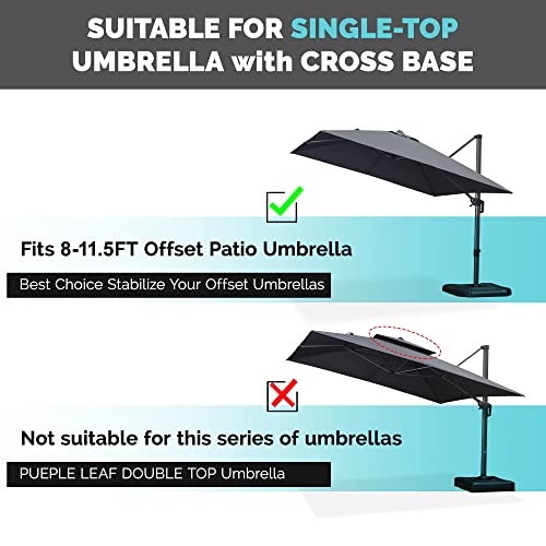 PURPLE LEAF Patio Umbrella Base Water & Sand Filled Weighted Base